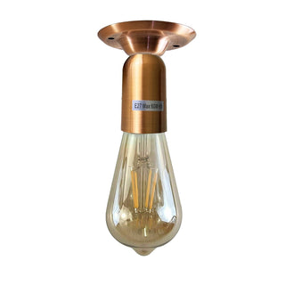 Lilyana - Yellow Brass Smoked Bulb Semi-Flush Ceiling Pendant Light