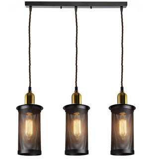 Mayo - Industrial 3 Head Mesh Cage Pendant Ceiling Light