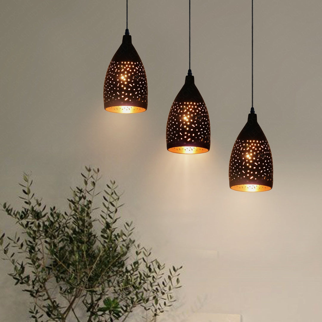 Zhan - Black Whole Patterned Shade Ceiling Light