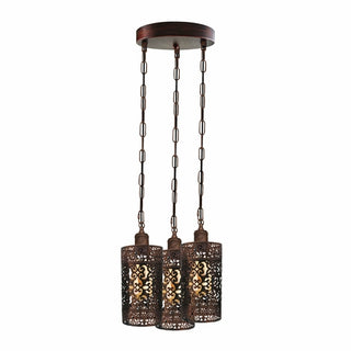 Hester - Brown 3 Head Round Ceiling Light
