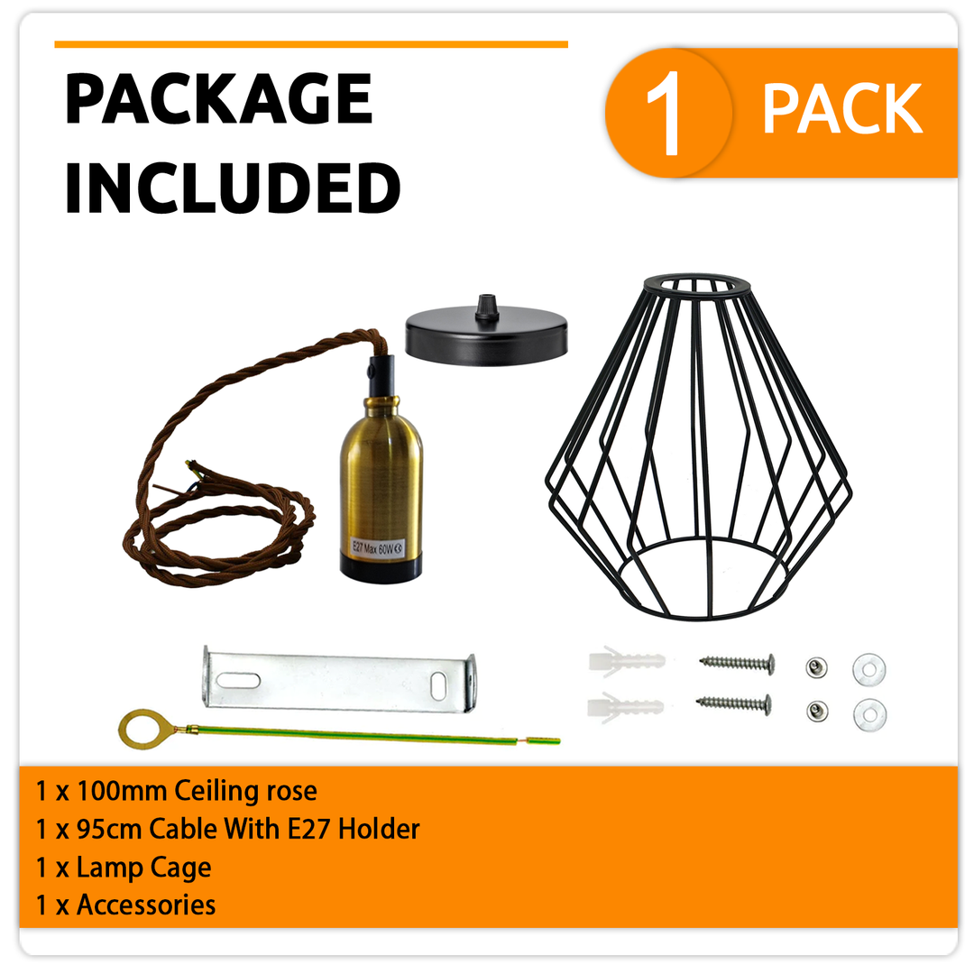 Aliya - Modern Wire Cage Hanging Pendant Ceiling Light