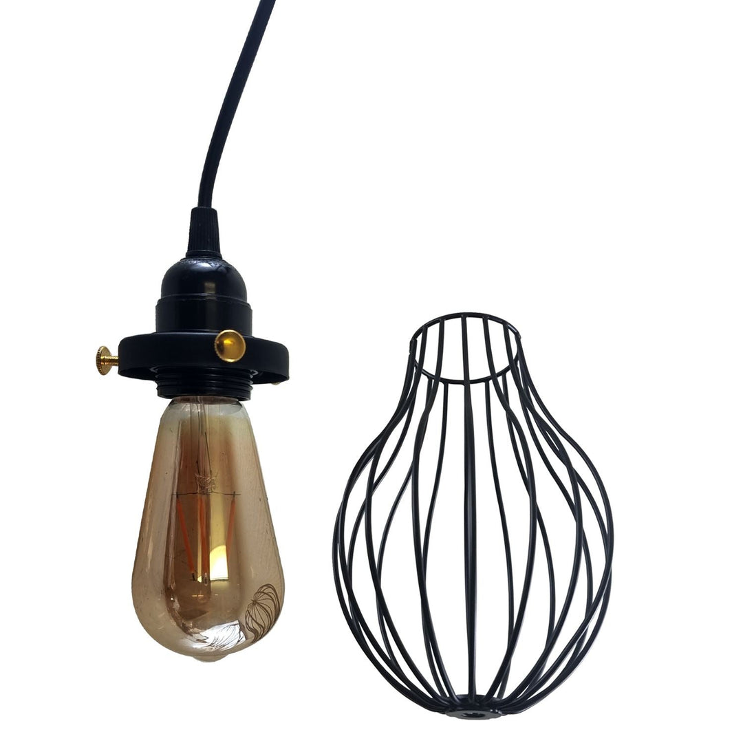 Aaron - Modern Black Caged Pendant Ceiling Light