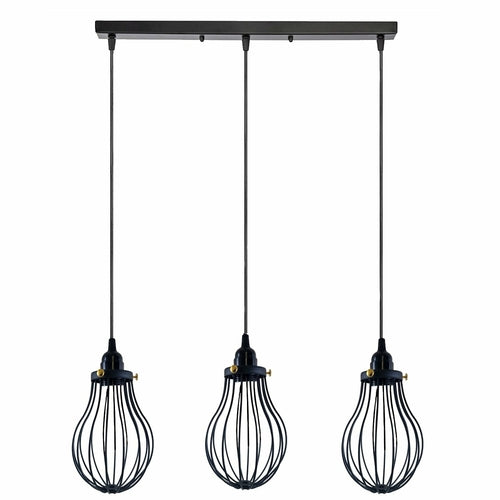 Aaron - Modern Black Caged Pendant Ceiling Light