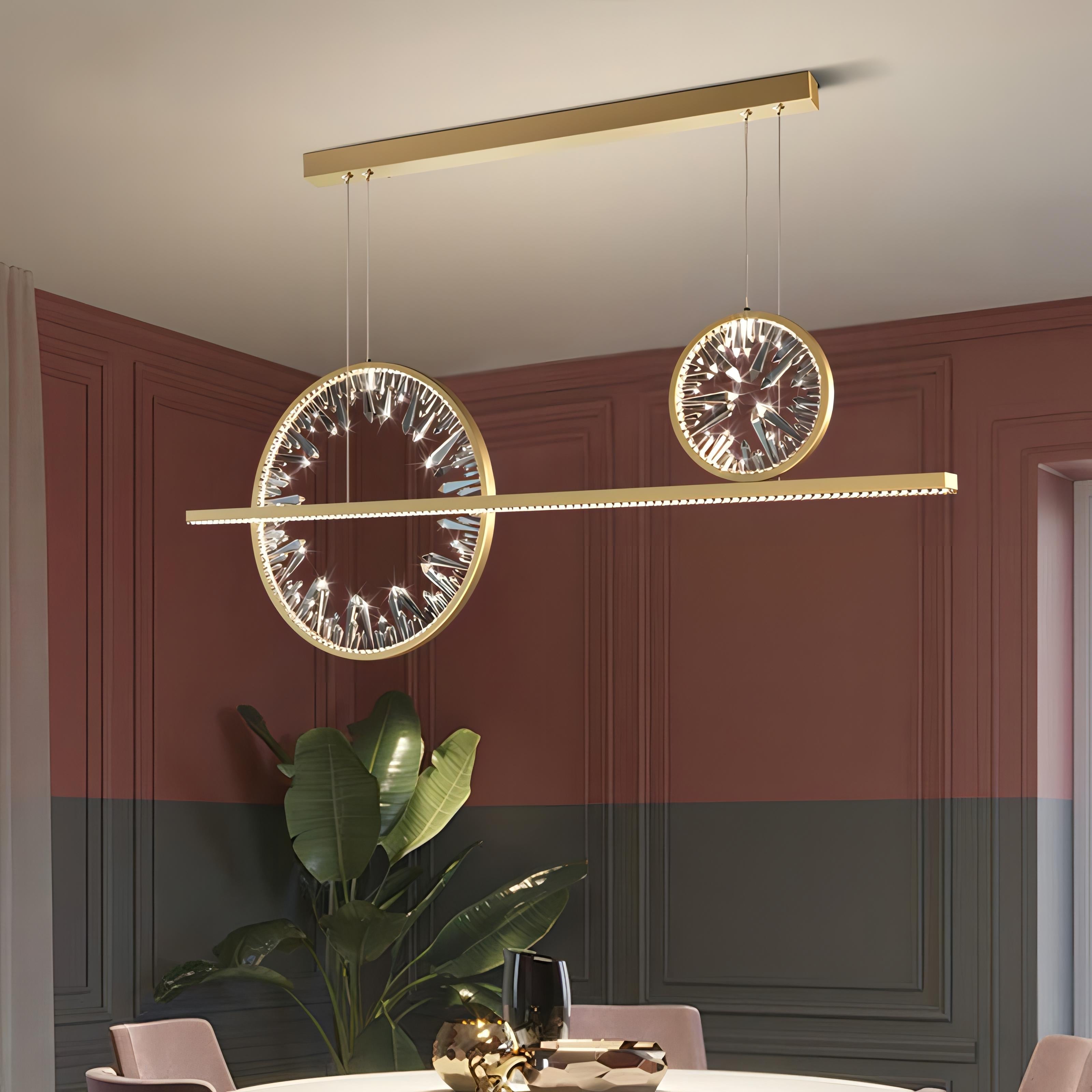 Beckett - Round Crystal Multi Clock Gold Chandelier