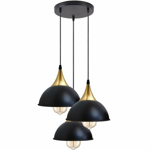 Rylie - Modern Teardrop Black Gold 3 Head Ceiling Light