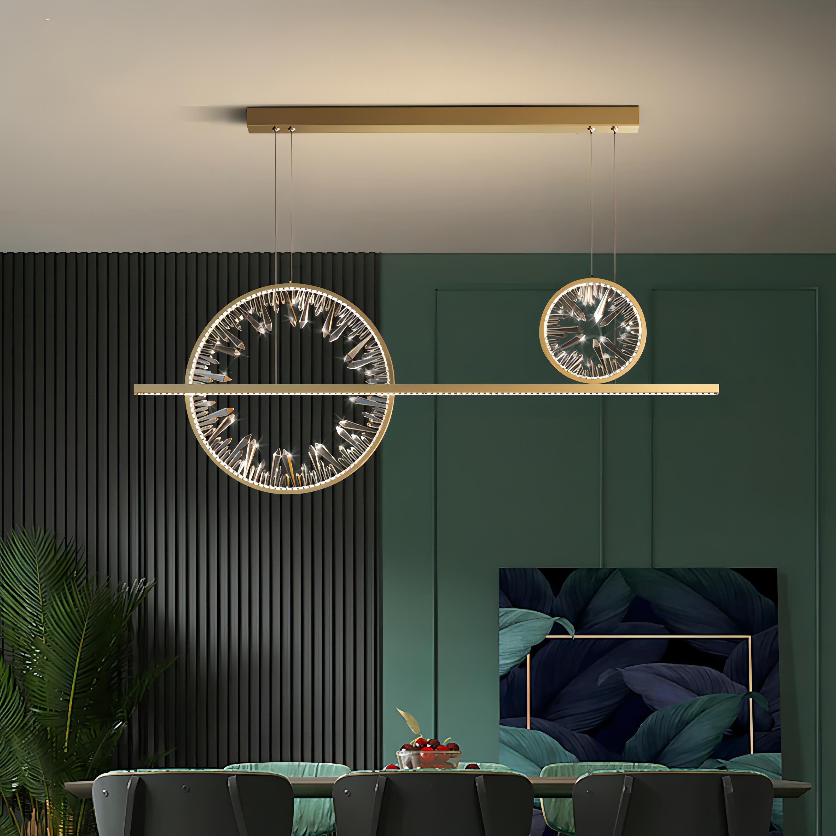 Beckett - Round Crystal Multi Clock Gold Chandelier