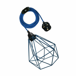 Giavanna - Modern Caged Fabric Cord Plug In Pendant Light