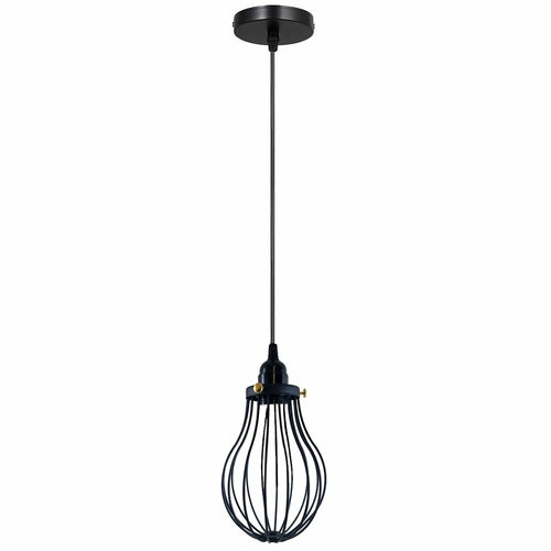 Aaron - Modern Black Caged Pendant Ceiling Light