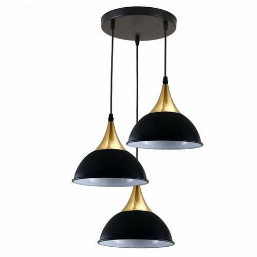 Rylie - Modern Teardrop Black Gold 3 Head Ceiling Light