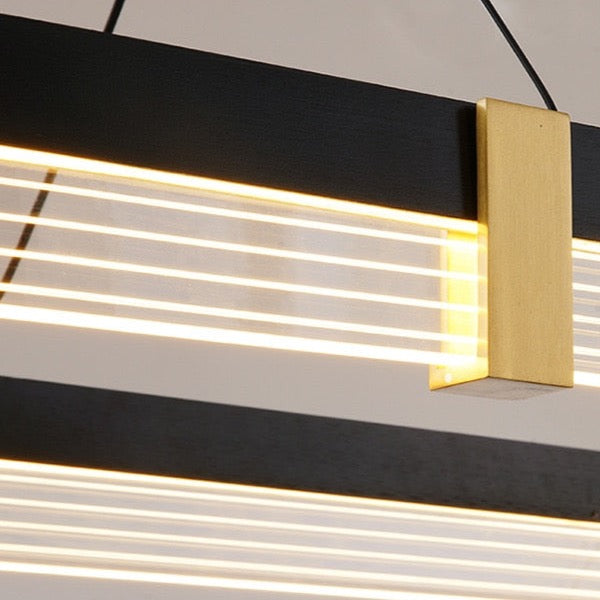 Dziadzan - Modern Hanging Round Black & Gold Ceiling Light Chandelier