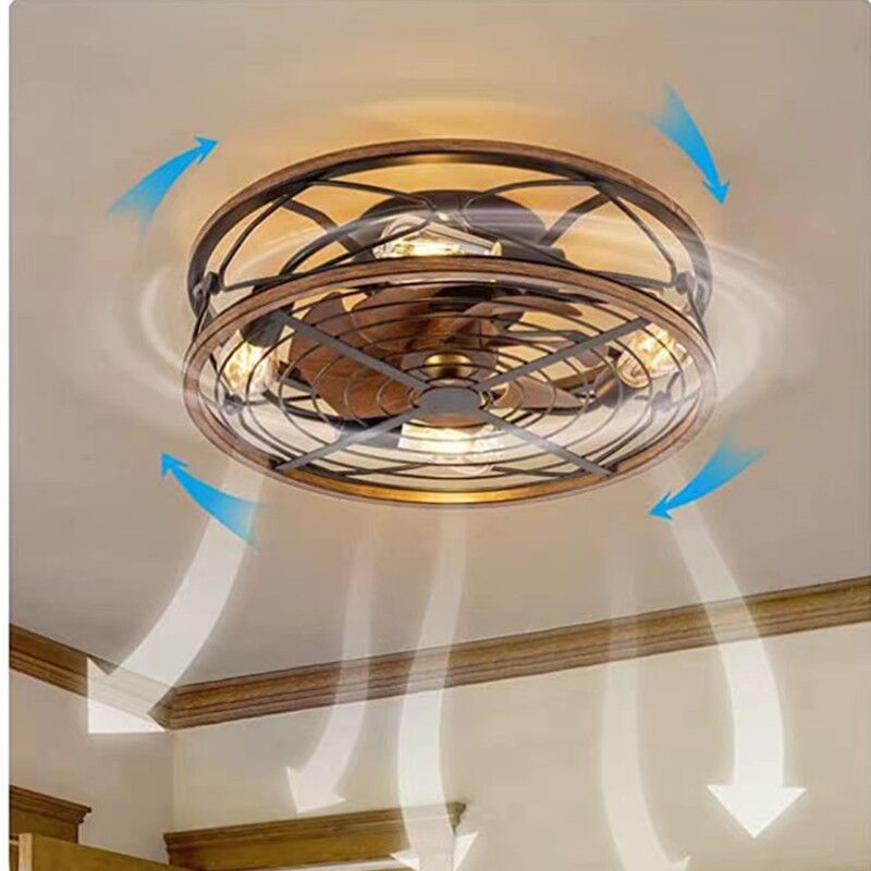 Monroe - Industrial Wood Ceiling Fan with Light