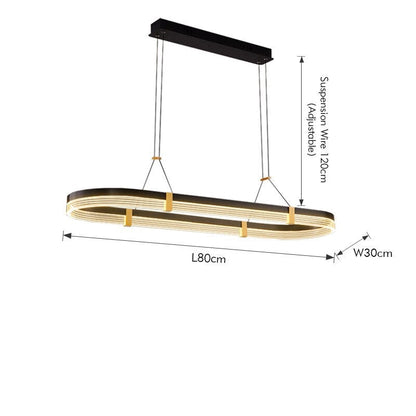 Dziadzan - Modern Hanging Round Black & Gold Ceiling Light Chandelier