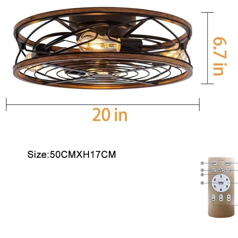 Monroe - Industrial Wood Ceiling Fan with Light