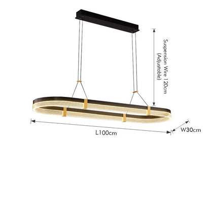 Dziadzan - Modern Hanging Round Black & Gold Ceiling Light Chandelier