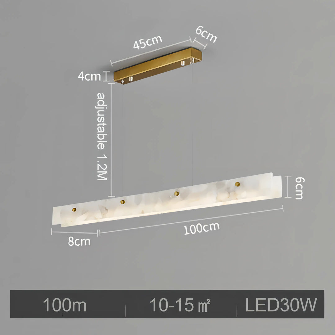 Peggy - White Marble LED Strip Ceiling Chandelier
