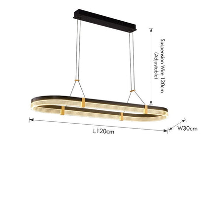 Dziadzan - Modern Hanging Round Black & Gold Ceiling Light Chandelier