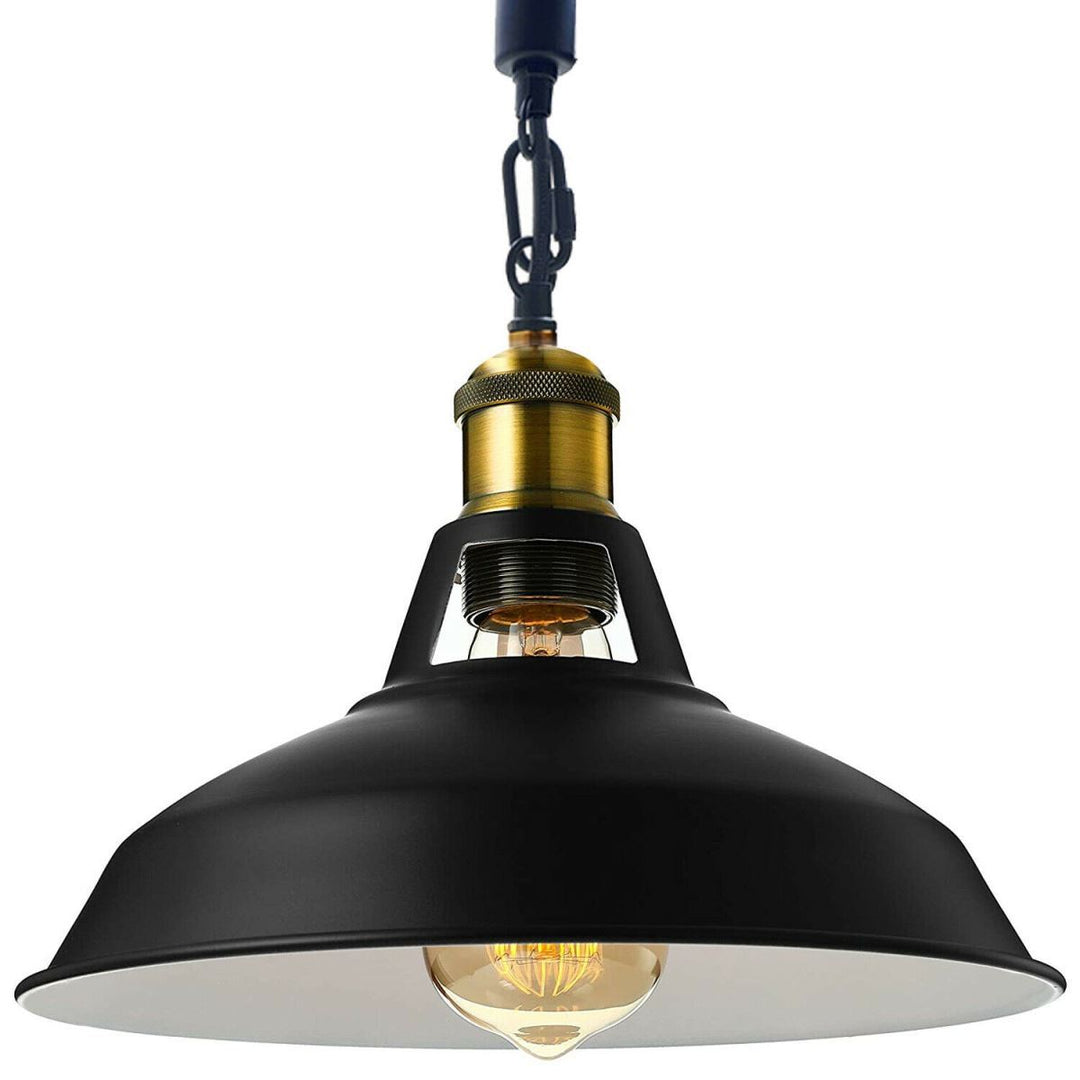 Cantrell - Modern Black Shade Hemp Rope Round Ceiling Pendant Light