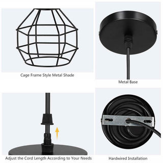 Paisleigh - Nest Wire Black Cage Ceiling Pendant Light