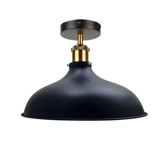 Aldo - Black Modern Semi-Flush Ceiling Light