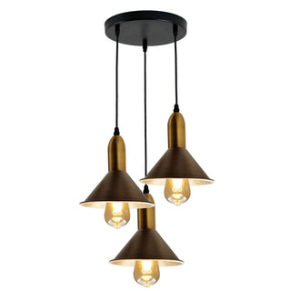 Watkins - Brushed Copper 3 Head Round Pendant Ceiling Light