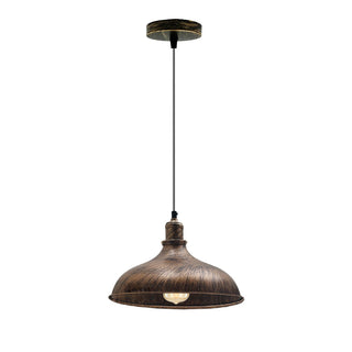 Villarreal - Brushed Copper Industrial Round Ceiling Pendant Light
