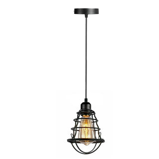 Ruther - Black Metal Cage Retro Industrial Hanging Ceiling Pendant