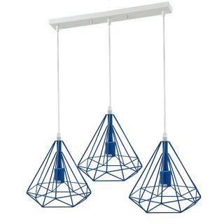 Melvin - Blue 3 Head Modern Caged Adjustable Ceiling Light