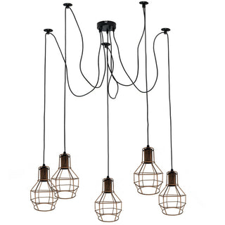 Cohen - Industrial Modern Cage Pipe Ceiling Spider Light Chandelier