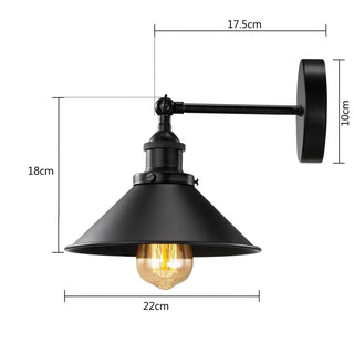 Kristopher - 2 Pack Modern Black Cone Straight Arm Wall Light