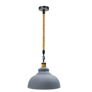 Collier - Grey Round Bowl Hemp Rope Ceiling Light