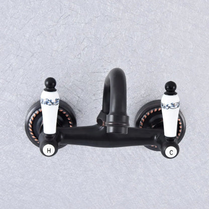 Ferris - Ceramic Dual Handle Wall Mixer Kitchen Tap