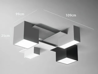 Kaleb - Modern Black/White Block Ceiling Light