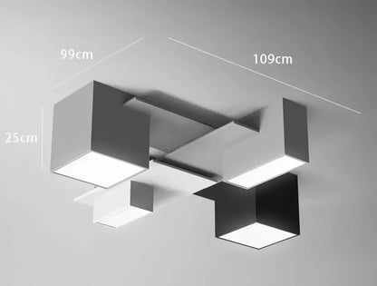 Kaleb - Modern Black/White Block Ceiling Light