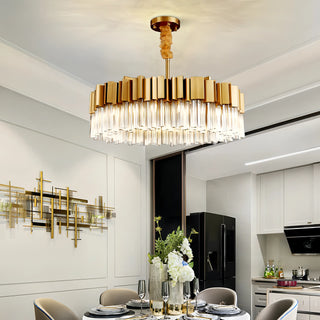 Aileen - Modern Gold Stainless Steel Crystal Round Chandelier