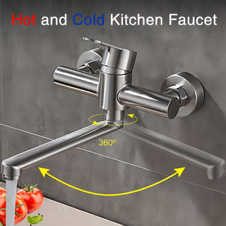 Kashton - Stainless Steel Wall Mounted Dual Hole Mixer Tap