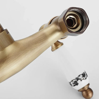 Herrick - Retro Ceramic Double Handle Wall Mounted Mixer Kitchen Tap