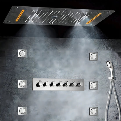 Brooks - Thermostatic Complete Shower System Set with Rough-in-Valve Large flow LED