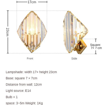 Jaela - Luxury Crystal Striped Gold Wall Light