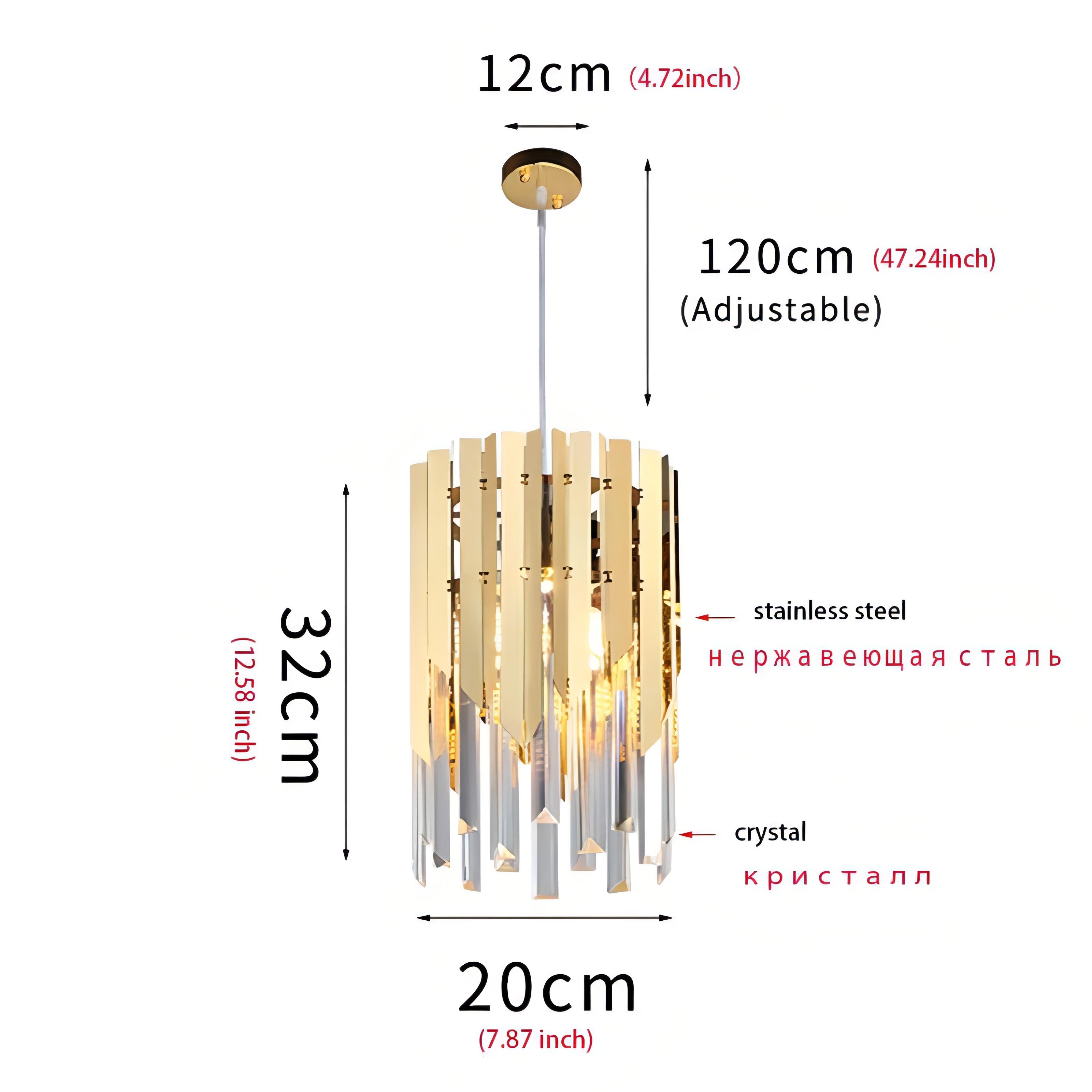 Coleson - Round Gold Crystal Hanging Ceiling Chandelier
