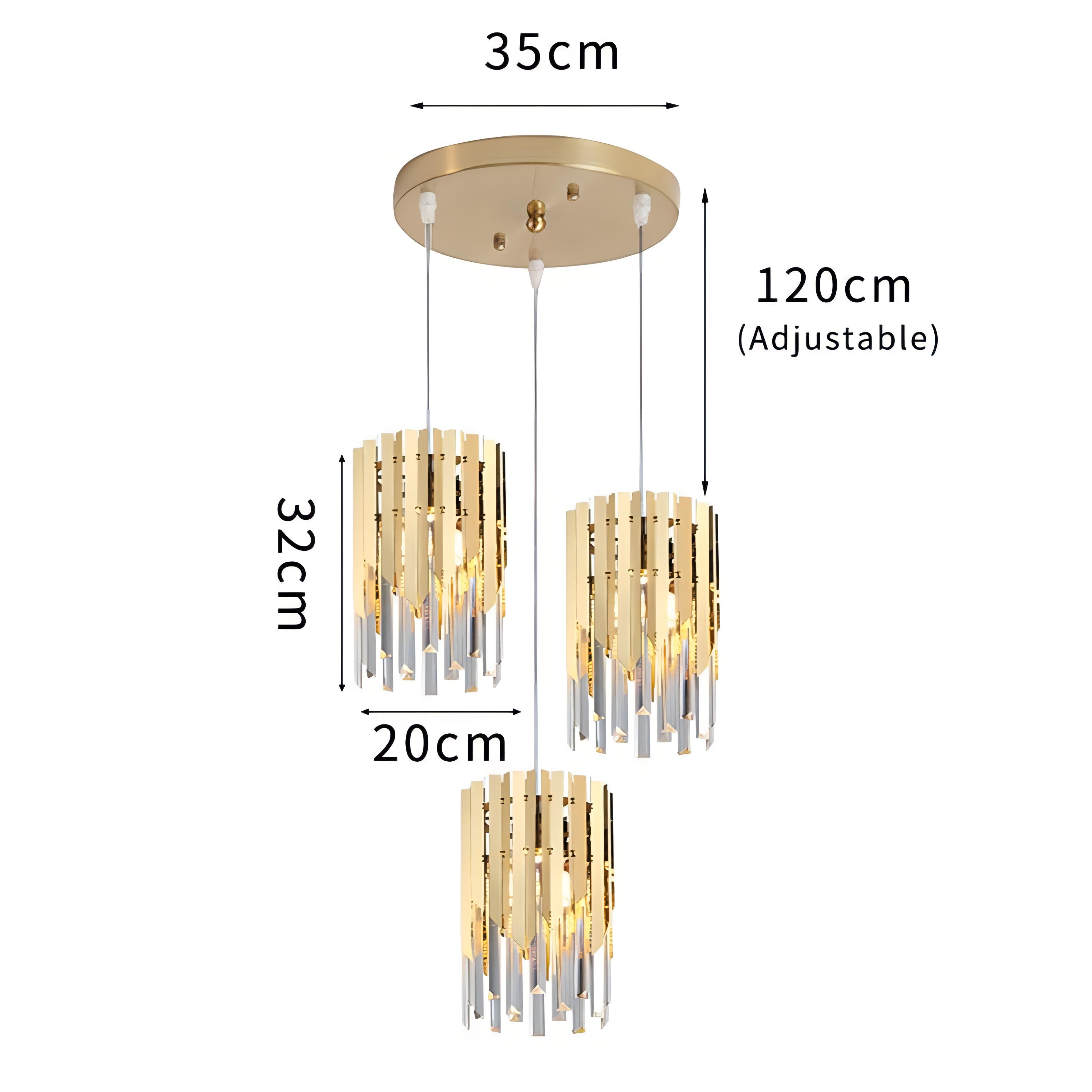 Coleson - Round Gold Crystal Hanging Ceiling Chandelier