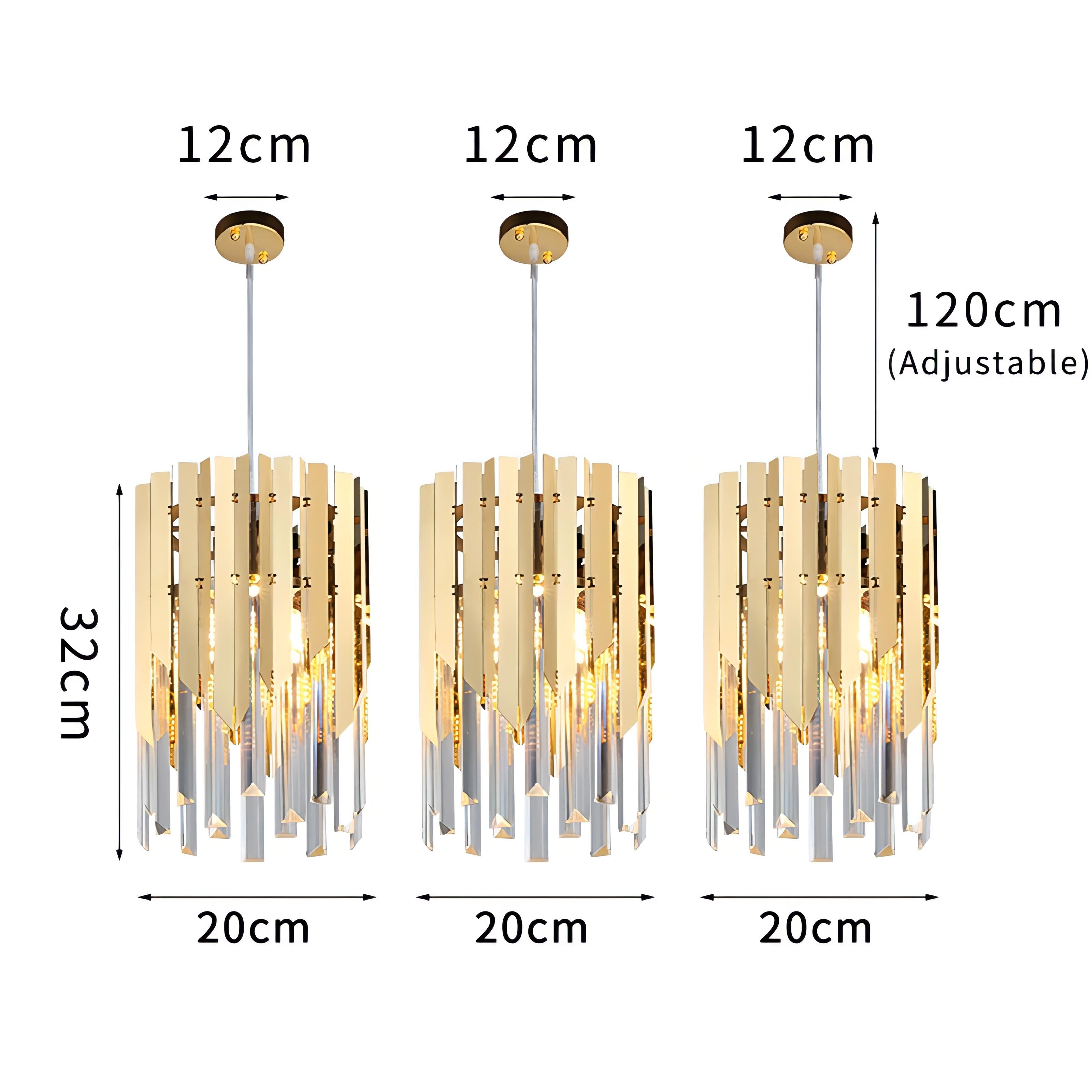 Coleson - Round Gold Crystal Hanging Ceiling Chandelier