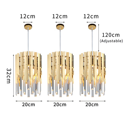Coleson - Round Gold Crystal Hanging Ceiling Chandelier