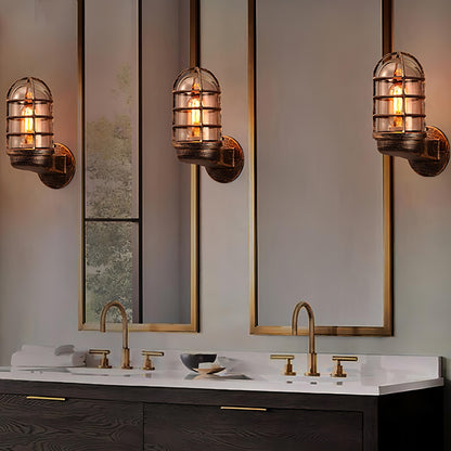 Rocky - Vintage Industrial Cage Wall Light