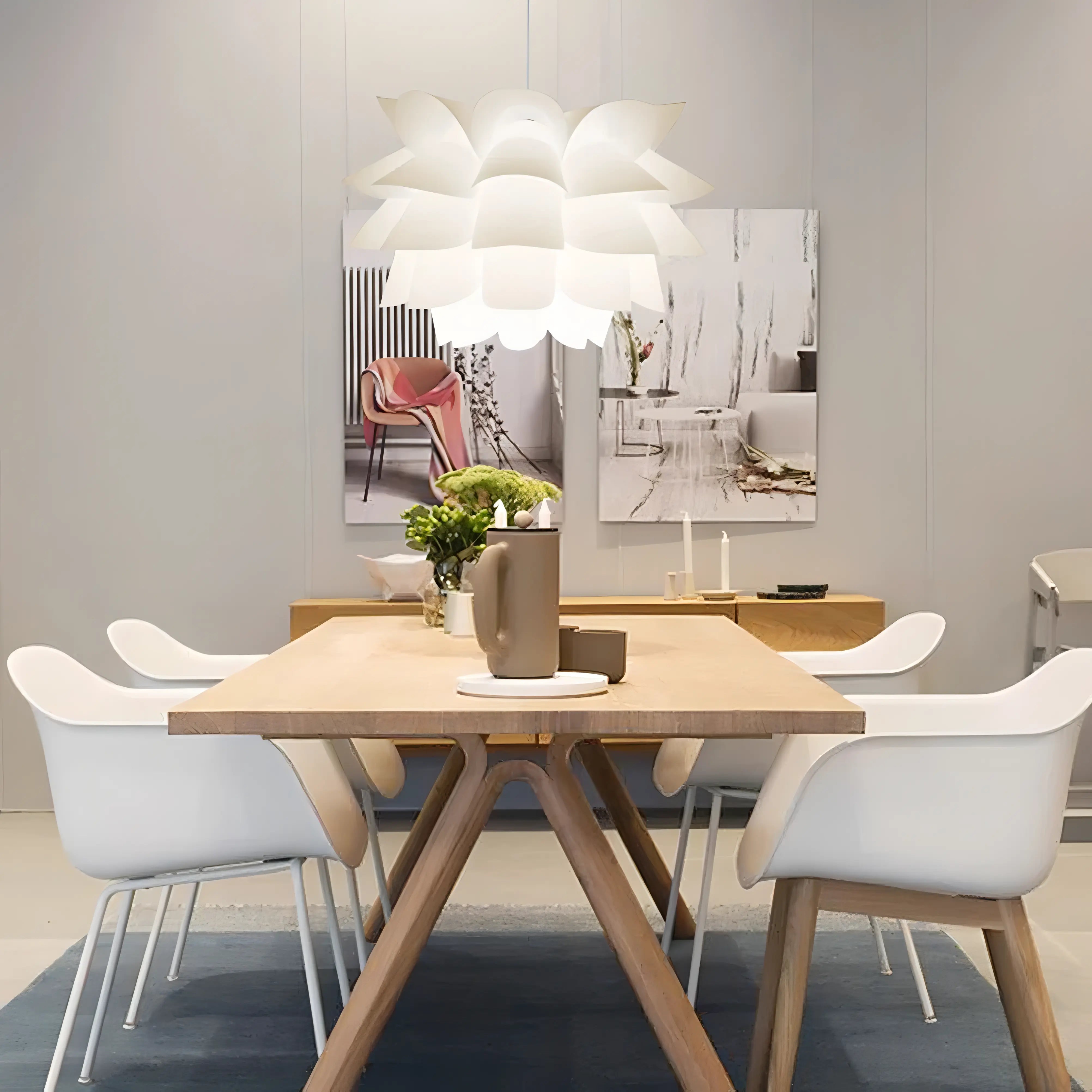 Sarah - Linear White Hanging Round Ceiling Light