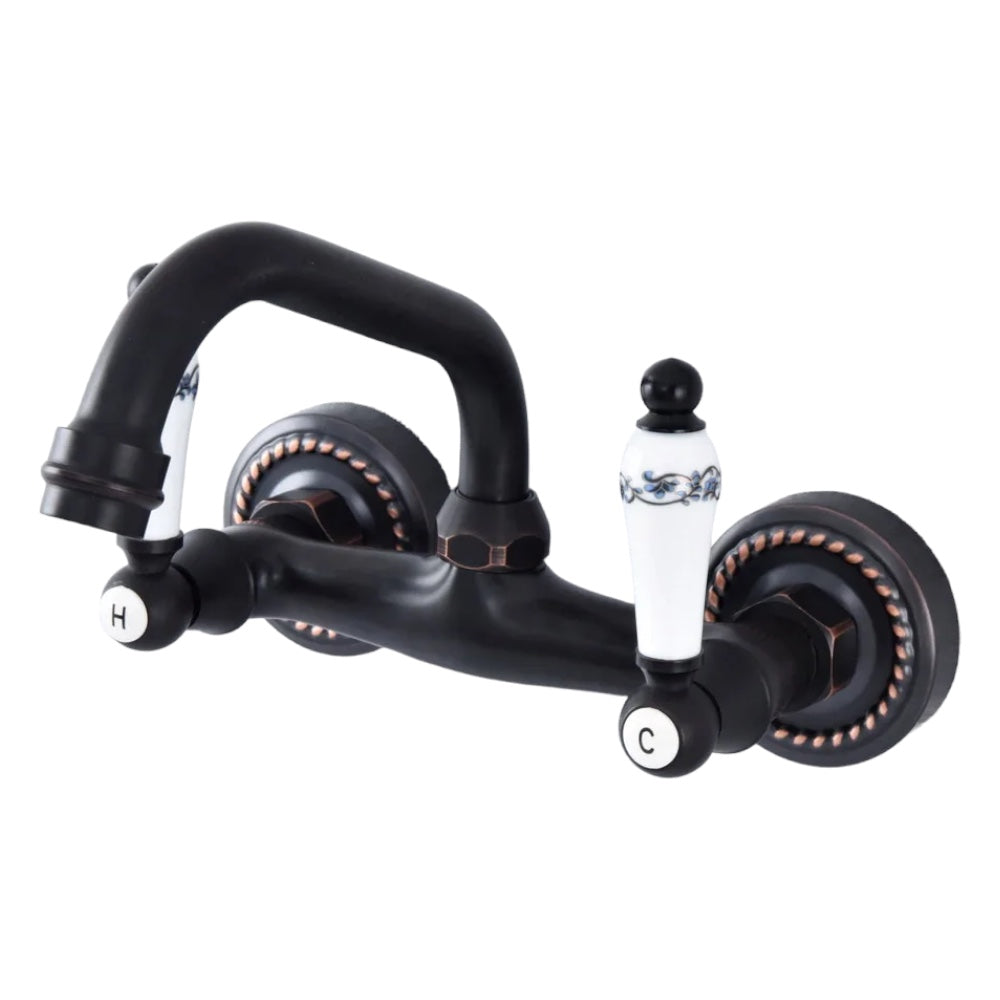 Ferris - Ceramic Dual Handle Wall Mixer Kitchen Tap