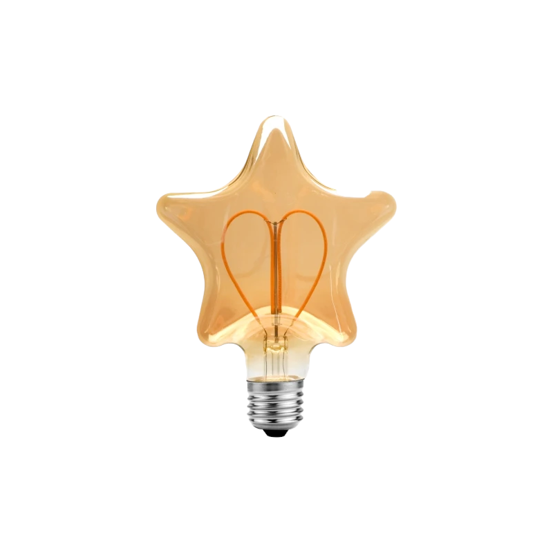 Retro Star Heart E27 Screw Bulb 4W