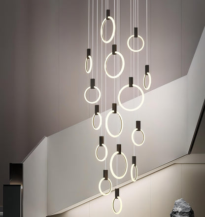 Dimitri - Acrylic Round Multi Ring Hanging Ceiling Chandelier