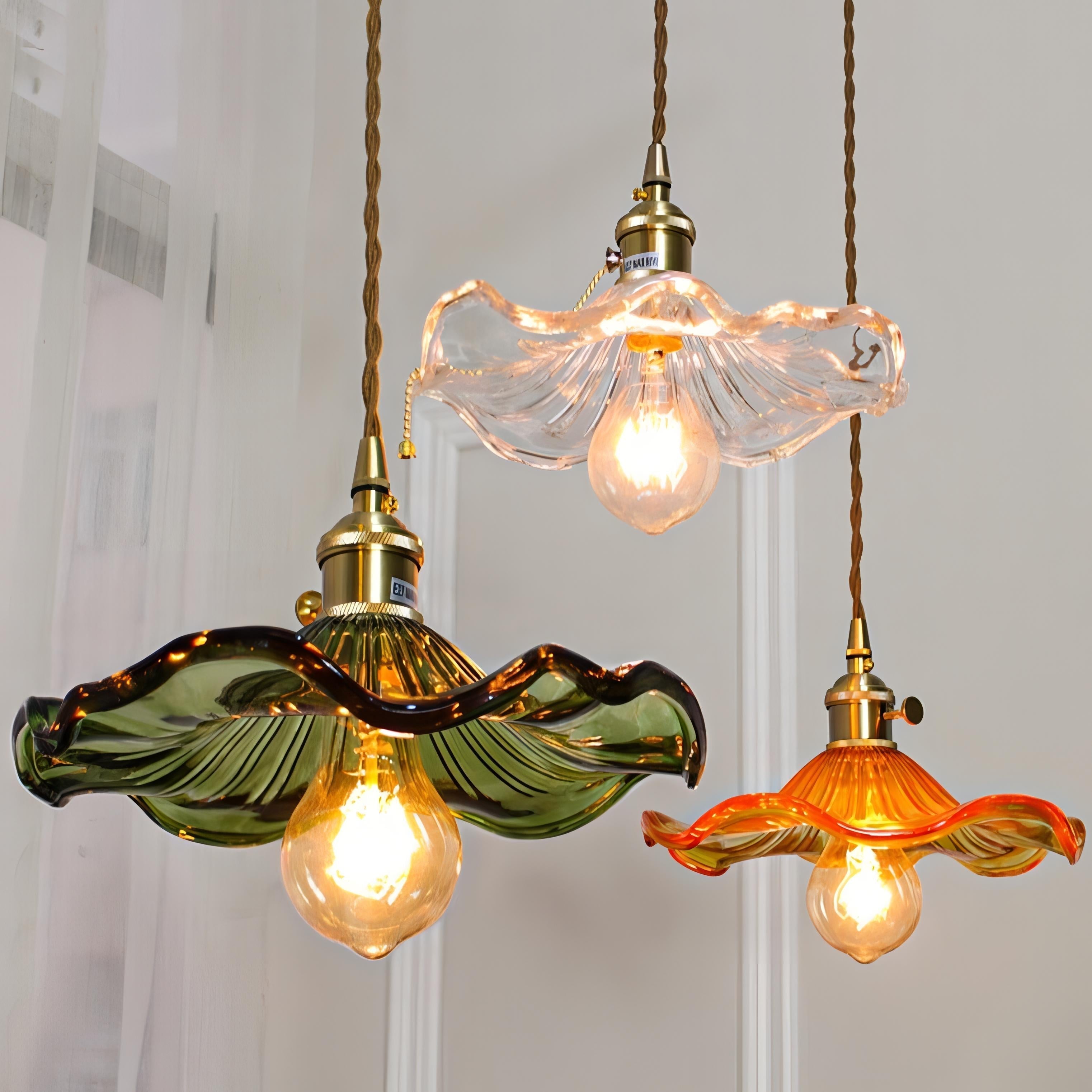 Ephraim - Glass Hanging Round Patterned Pendant Ceiling Light