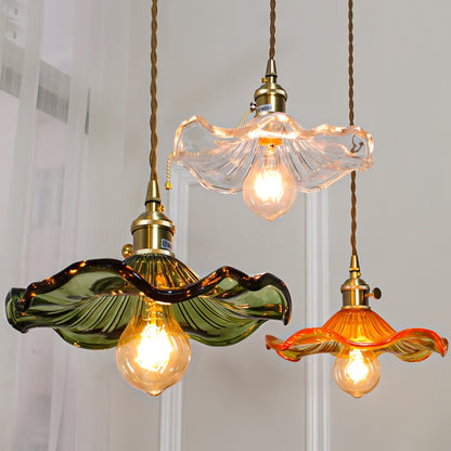 Ephraim - Glass Hanging Round Patterned Pendant Ceiling Light