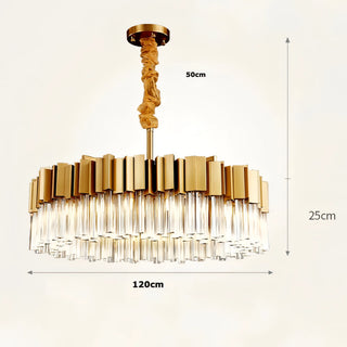 Aileen - Modern Gold Stainless Steel Crystal Round Chandelier